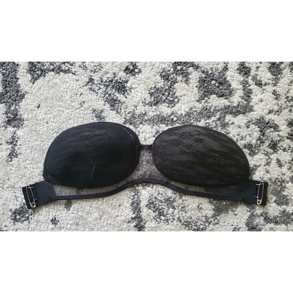 Vintage 1960s Jantzen Black Lace Strapless Pin-Up Bra 36B Vintage Lingerie